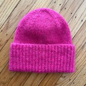 Madewell pink knit hat NWT